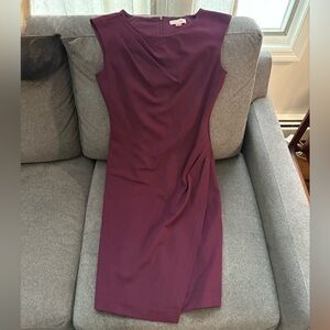 Calvin Klein Size 2 Burgundy Cap Sleeve Dress
